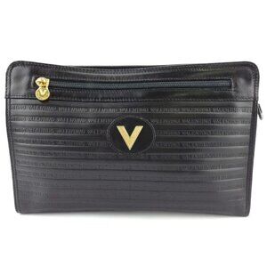 Mario Valentino Clutch Bag V Mark Leather Authentic Used T18172